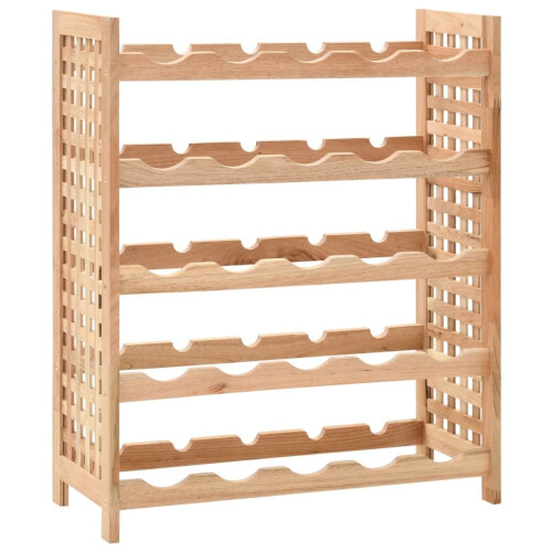 VidaXL vidaXL Solid Walnut Wood Wine Rack for 25 Bottles 63x25x73cm Drink Holder