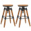VidaXL vidaXL 2x Solid Fir Wood Adjustable Bar Stools 53.5x53.5x79cm Home Chair Seat 1