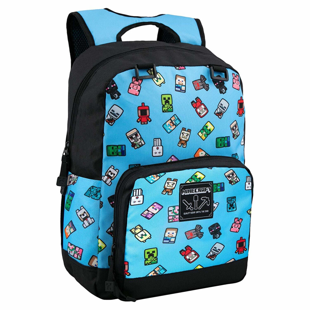Backpack - Minecraft - Bobble Mobs 17" Blue New j9523