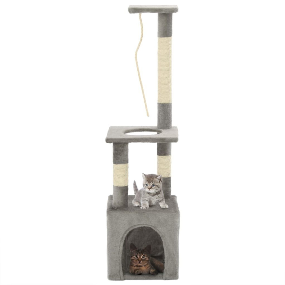 Vidaxl Cat Tree With Sisal Scratching Posts 109Cm Grey Play Furniture Tower