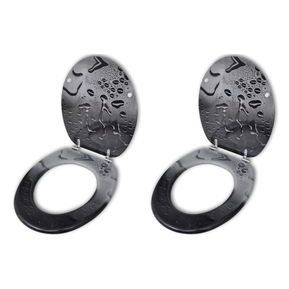 vidaXL 2x Toilet Seats with Lids MDF Water Bathroom WC Accessory
