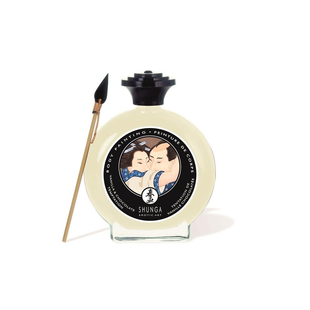 Shunga White,Brown Edible Body Paint White Chocolate And Vanilla Flavor