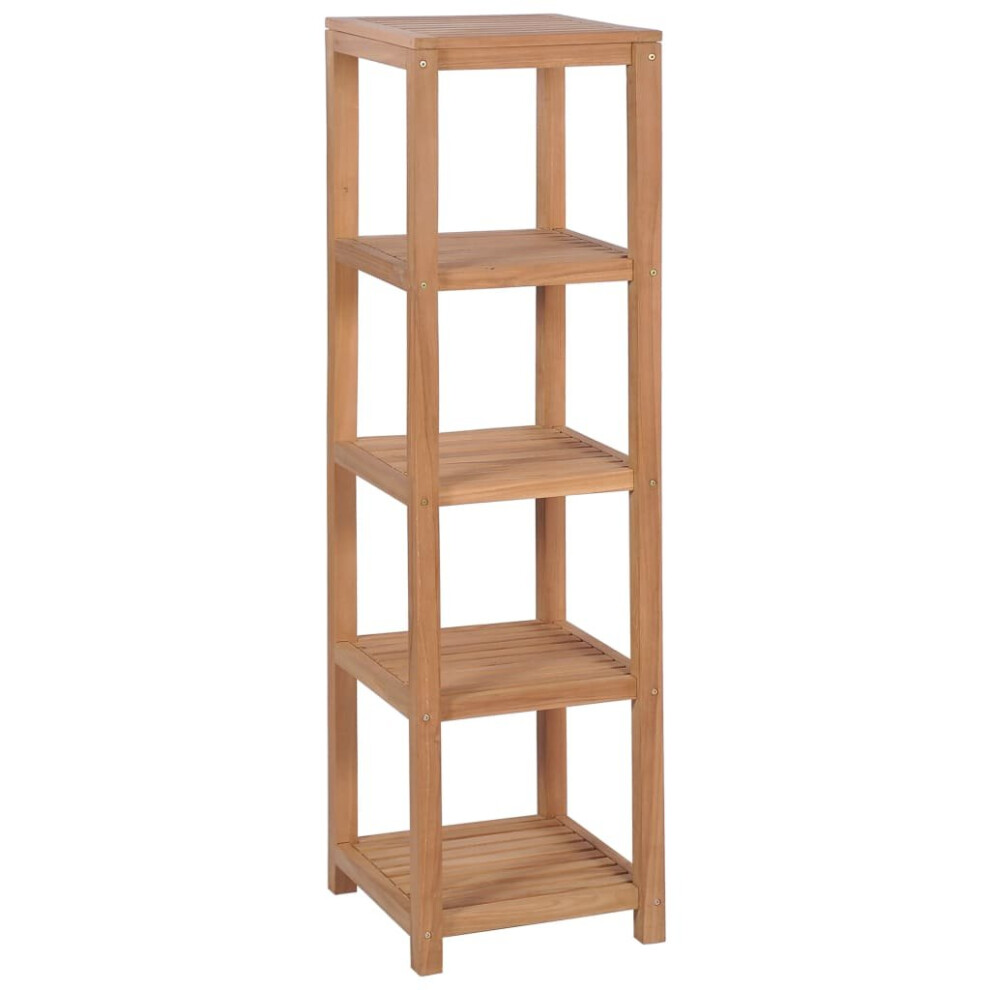 Vidaxl Solid Teak 4-Tier Bathroom Storage Rack 42X42x165cm Shelf Display Unit