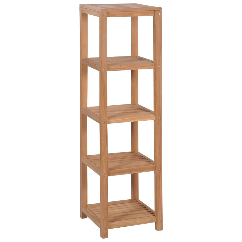 vidaXL Solid Teak 4-Tier Bathroom Storage Rack 42x42x165cm Shelf Display Unit