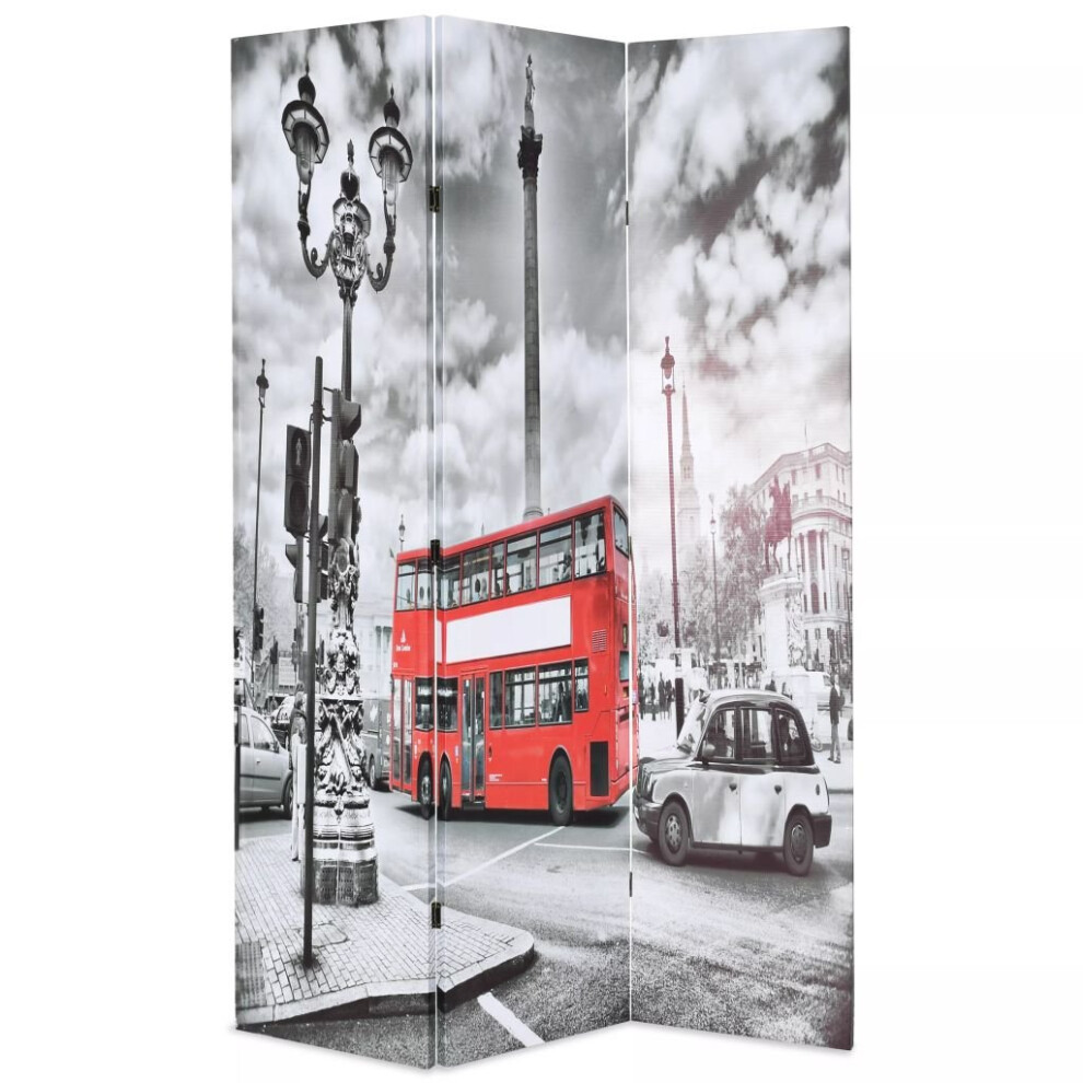 vidaXL Folding Room Divider 120x170cm London Bus Black and White Paravent-image-OPC-P55JXTW-NEW