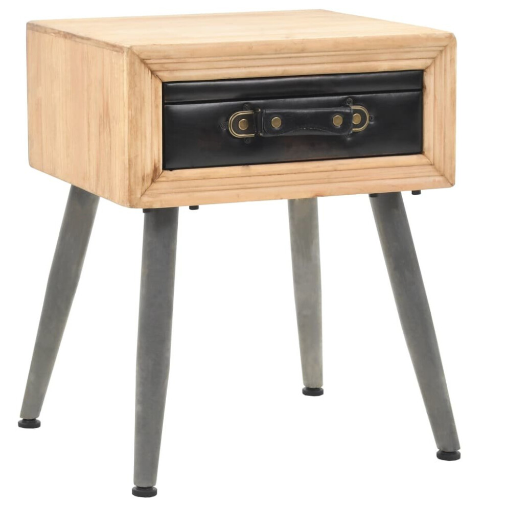 vidaXL Solid Fir Wood Bedside Table 43x38x50cm Bedroom Nightstand Cabinet