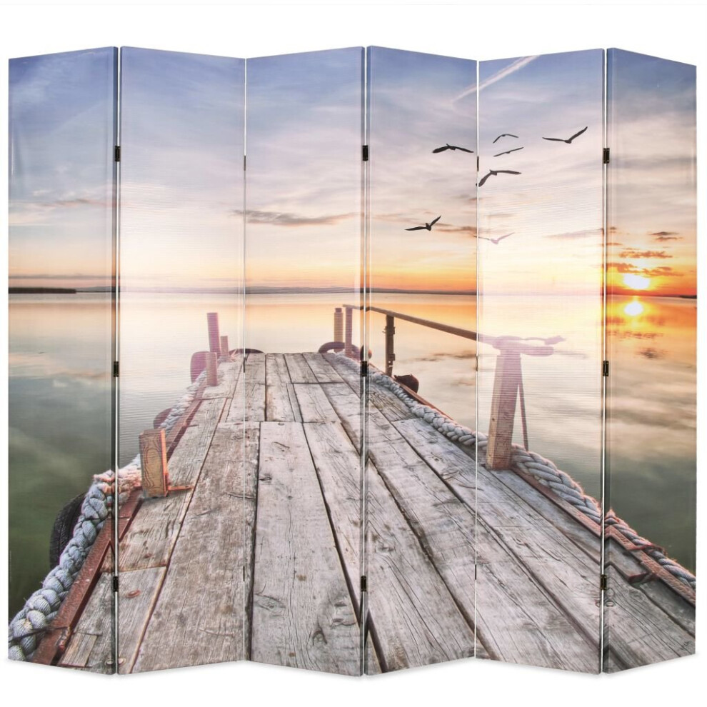 vidaXL Folding Room Divider 228x170cm Lake Privacy Screen Partiton Paravent-image-OPC-P55JXX8-NEW