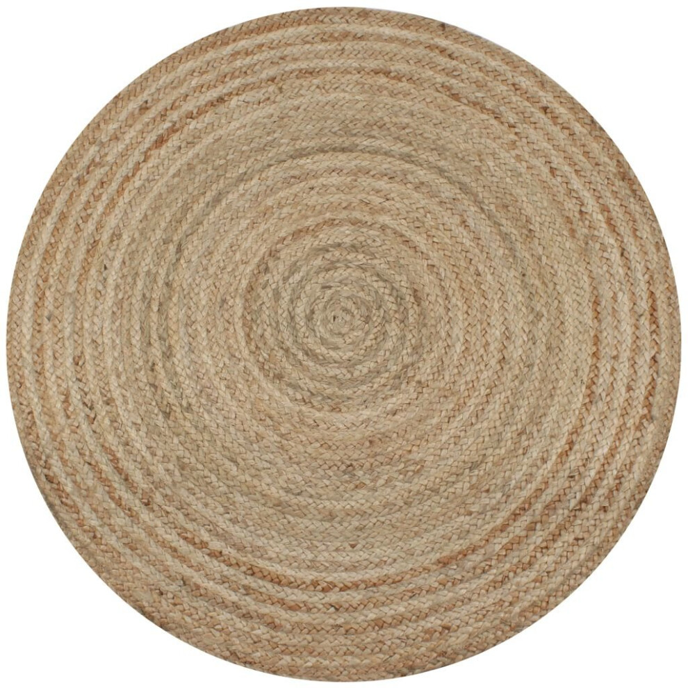 vidaXL Area Rug Braided Jute 150cm Round Home Living Room Floor Carpet Mat