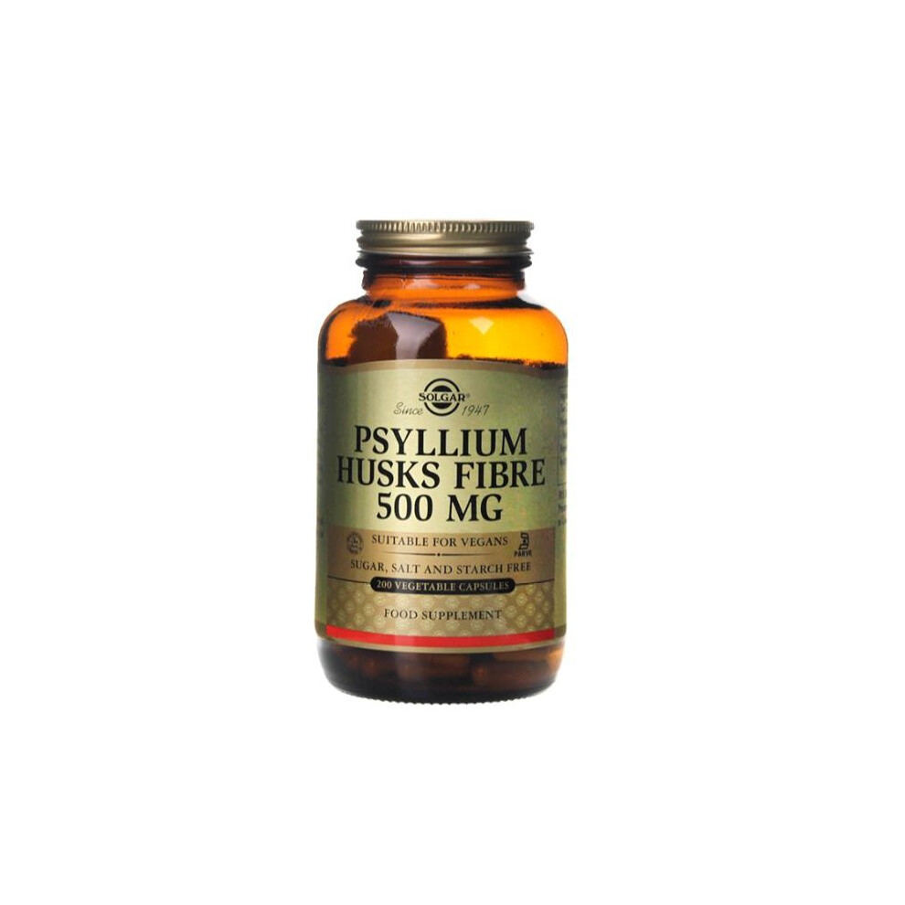 Solgar Psyllium Husks Fibre 500 mg Vegetable Capsules , 200
