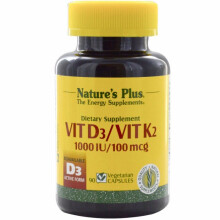 NaturesPlus, Vitamin D3 & K2, 90 Kapseln