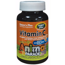 NaturesPlus, Animal Parade, Vitamin C, Kinder-Kaupräparat, Zuckerfrei, Orangensaft, 90 tierförmige Tabletten