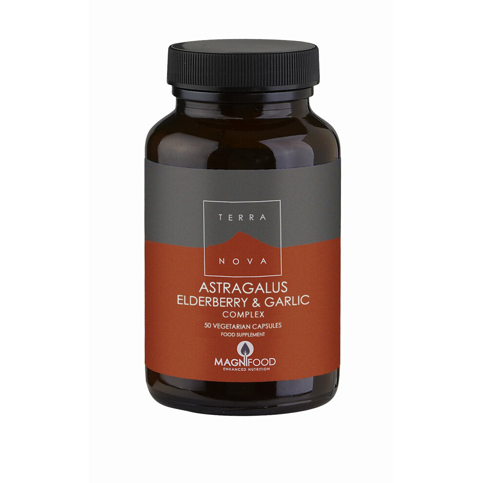 Terra nova Astragalus, Elderberry & Garlic Complex 50 Veg Capsules New Long Exp - Image 6