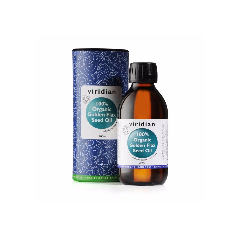 Viridian 100% Organic Golden Flaxseed Oil 200Ml - Image 6