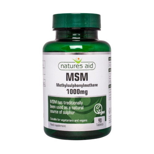 Natures Aid Natures Aid MSM (Methylsulphonylmethane) 1000mg, 90 Tablets. Suitable for Vegans.