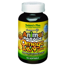NaturesPlus, Animal Parade, Omega 3/6/9 Junior, Zitrone, 90 kauweiche Kapseln
