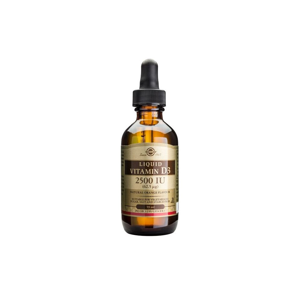 Solgar Vitamin D3 62.5ug/2500IU Liquid, 59 ml
