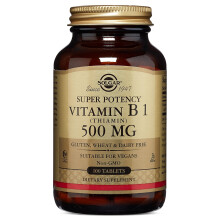 Solgar, Vitamin B1, 500 mg, 100 Tabletten