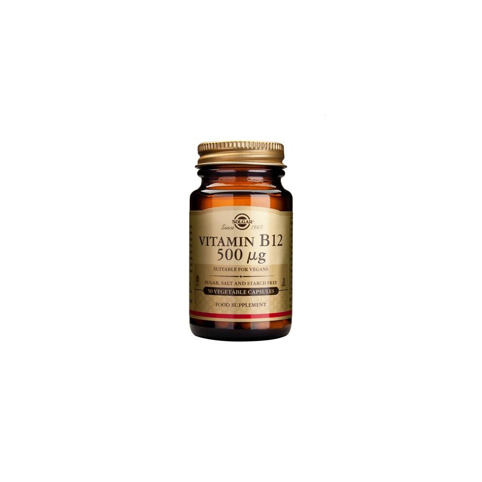 Solgar Vitamin B12 500 Ug Vegetable Capsules, 50
