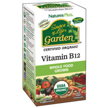 NaturesPlus, Source of Life Garden, Vitamine B12 Certifiée Biologique, 60 Gélules Végétaliennes