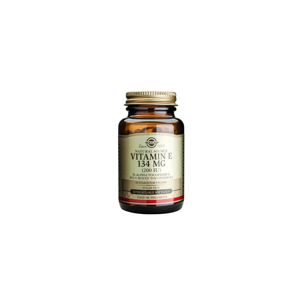 Solgar Vitamin E 134 Mg (200 Iu) Vegetarian Softgels, 50