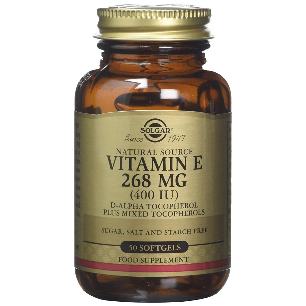 Solgar Vitamin E 268 mg (400 IU) Vegetarian Softgels, 50