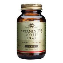 Solgar, Vitamine D3 (Cholécalciférol), 10 mcg (400 UI), 100 Gélules molles