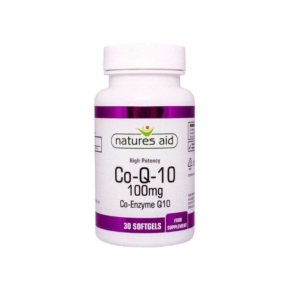 Natures Aid CO-Q-10 100mg (Co-Enzyme Q10) , 30 Capsules