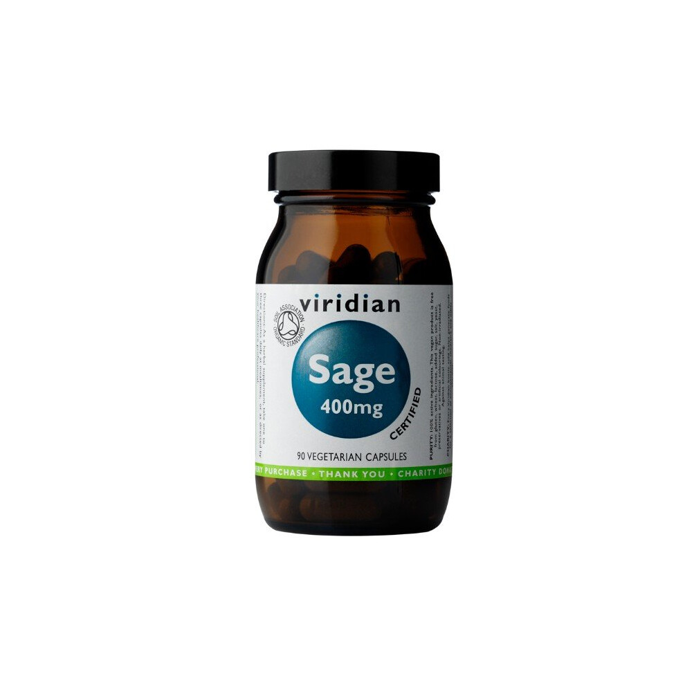 Viridian Organic Sage 400mg 90 Vegetarian Capsules - Image 4