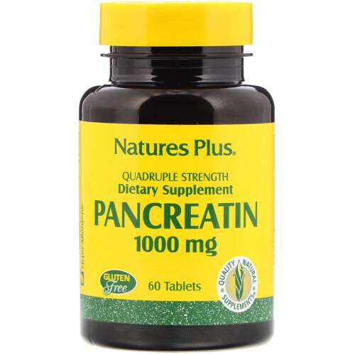 NaturesPlus, Pankreatin, 1.000 mg, 60 Tabletten