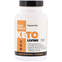 NaturesPlus, Keto Living, Contrôle du Sucre, 90 Gélules