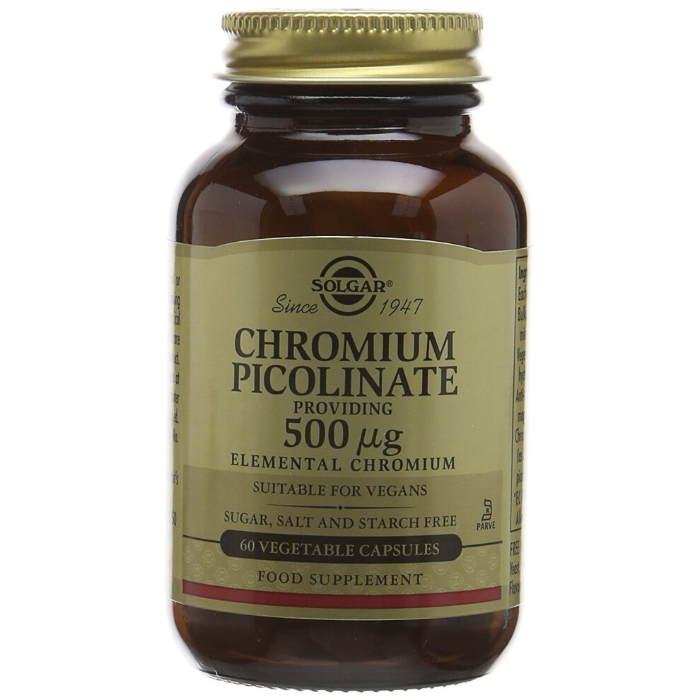 Solgar Chromium Picolinate 500 ug Vegetable Capsules, 60