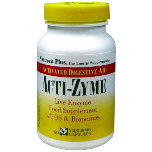 NaturesPlus, Acti-Zyme, Aide Digestive Activée, 90 Gélules Végétaliennes