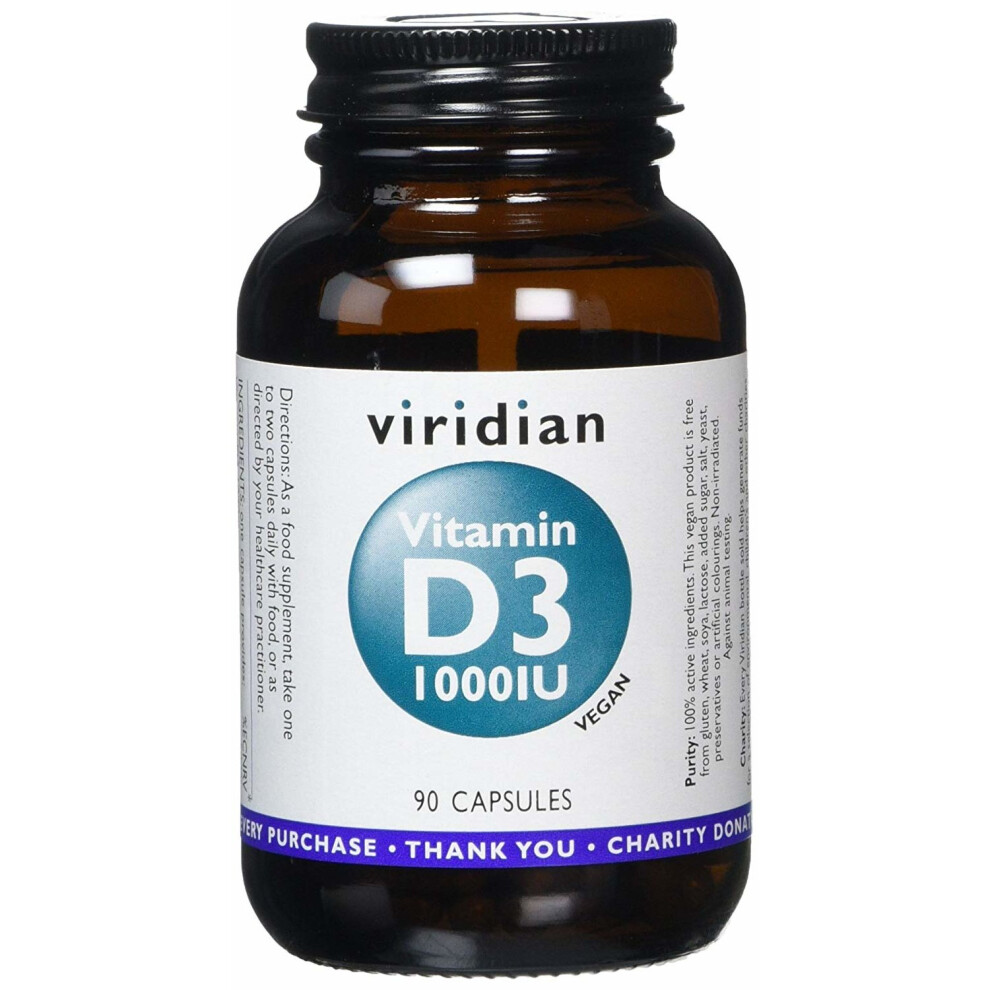 Viridian Vitamin D (Vegan) 1000iu , 90 Veg Caps