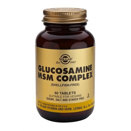 Solgar Glucosamine MSM Complex (sans crustacés) 60 comprimés Solgar