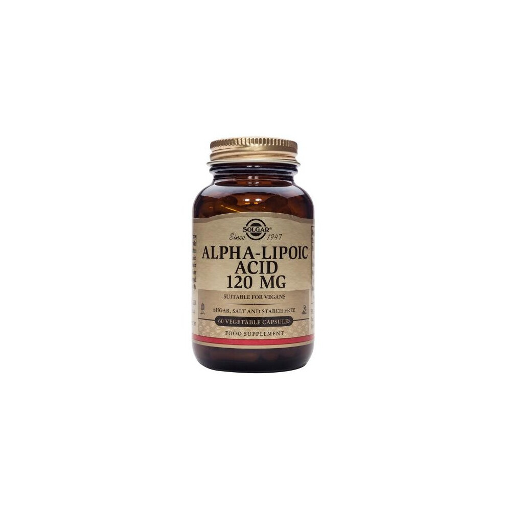 Solgar Alpha-Lipoic Acid 120 Mg Vegetable Capsules, 60