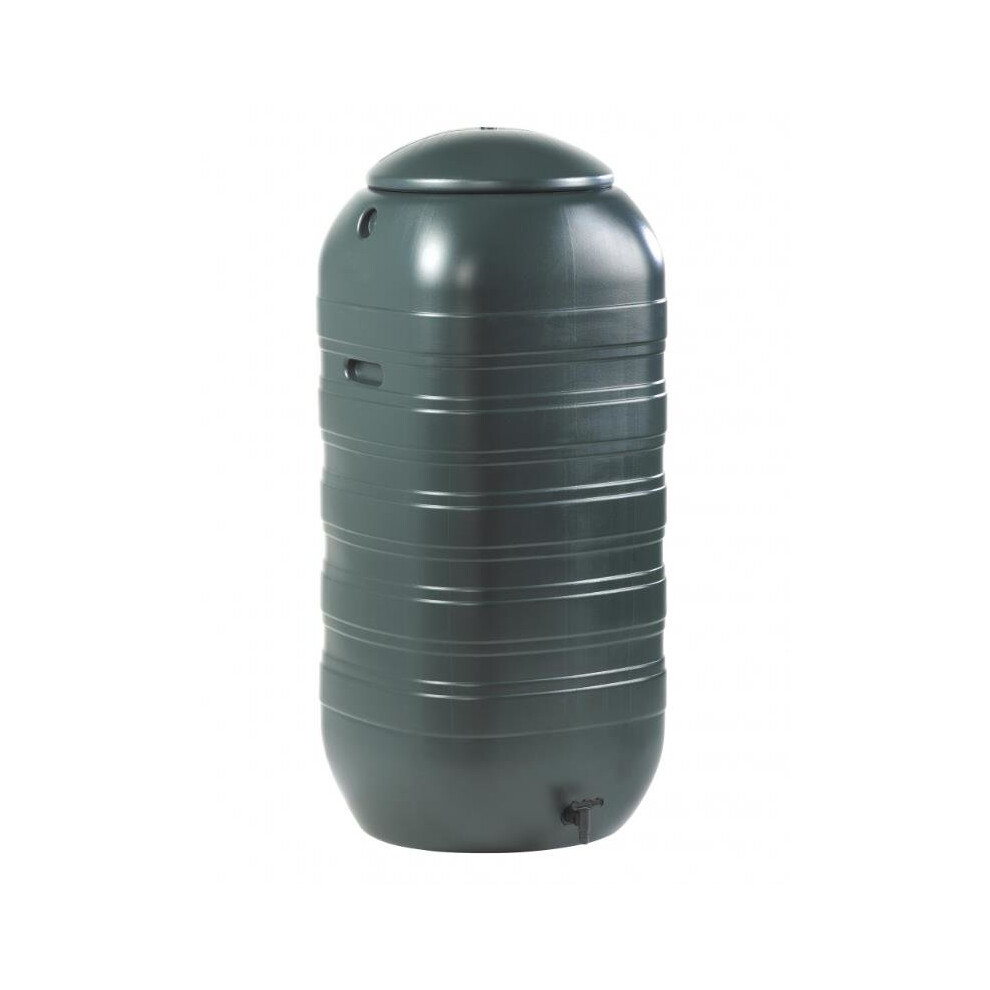 Ward 250 Litre Slim Space Saver Water Butt With Lid & Tap Carry Handles In Green