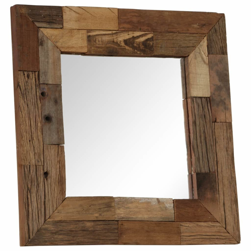 vidaXL Solid Reclaimed Wood Mirror 50x50cm Hallway Bathroom Vanity Makeup