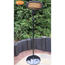 2000w Free Standing Outdoor Electric Pedestal Patio Heater in Black