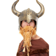 Mens Viking Helmet & Beard Fancy Dress Accessory