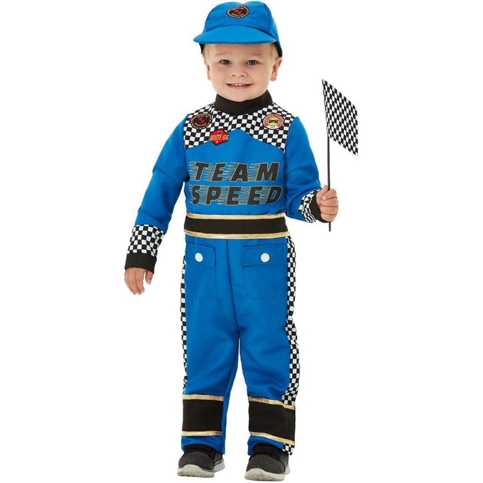 Smiffy's Toddlers Racing Car Driver Fancy Dress Costume Age 1 - 2 Multicoloured