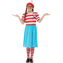 Girls Where's Wally Deluxe Fancy Dress Costume