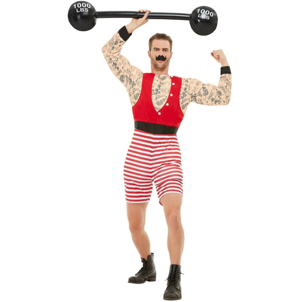 Mens Adults 1920s Strongman Fancy Dress Costume Extra Large