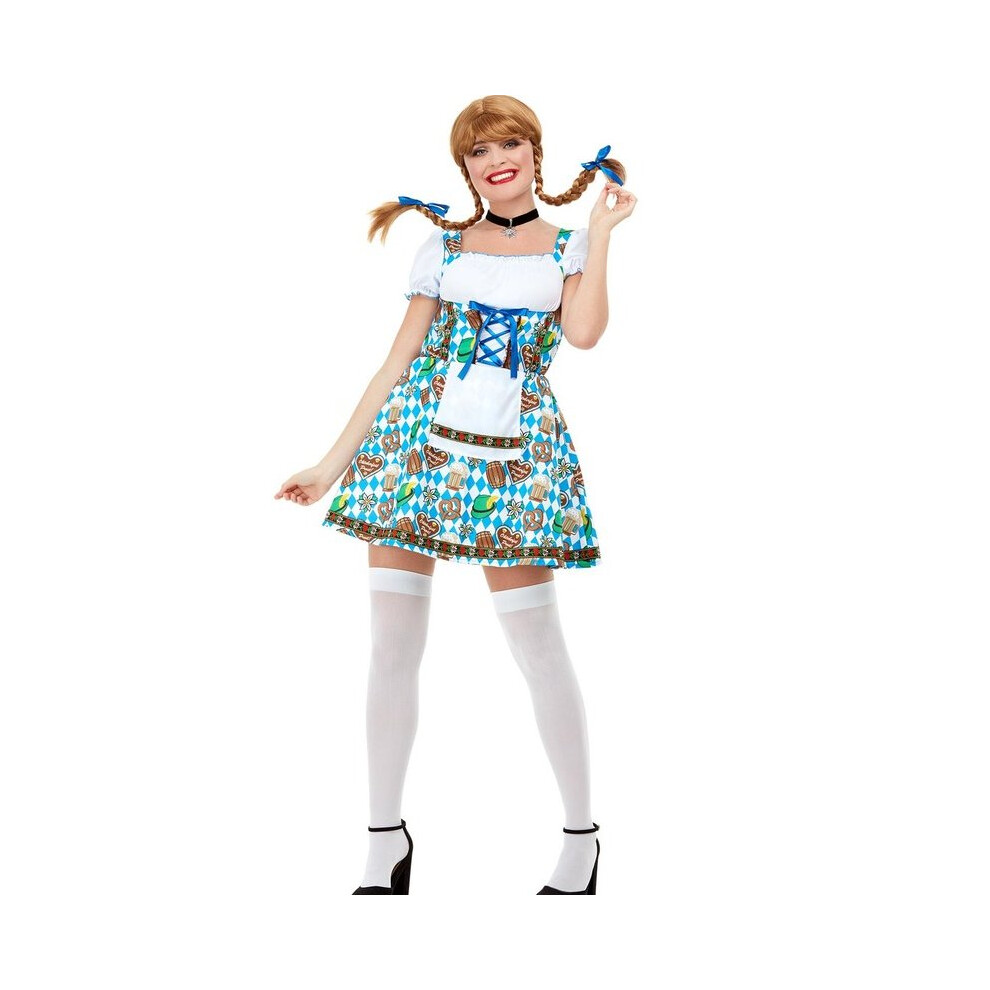 Womens Adults Oktoberfest Beer Maiden Fancy Dress Costume Size 8 - 10