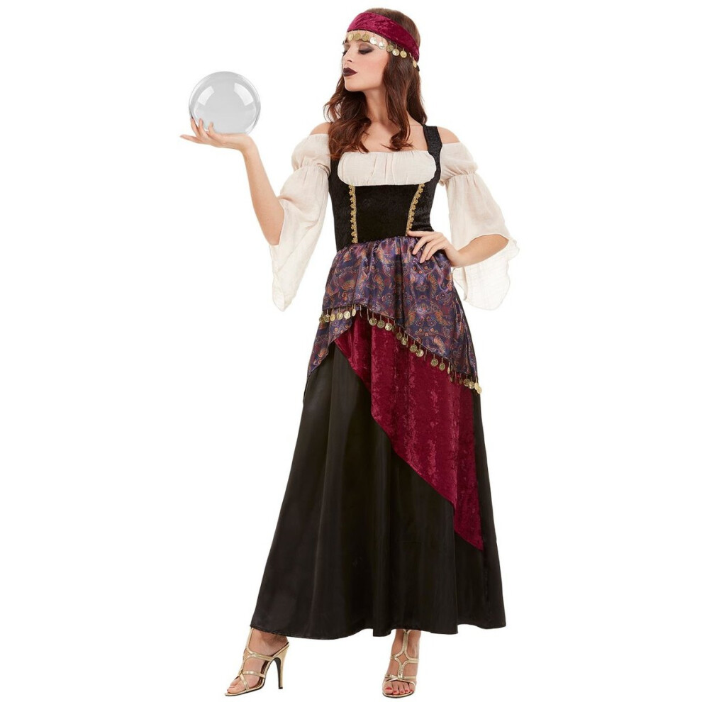 Womens Adults Fortune Teller Gypsy Fancy Dress Costume Size 8 - 10