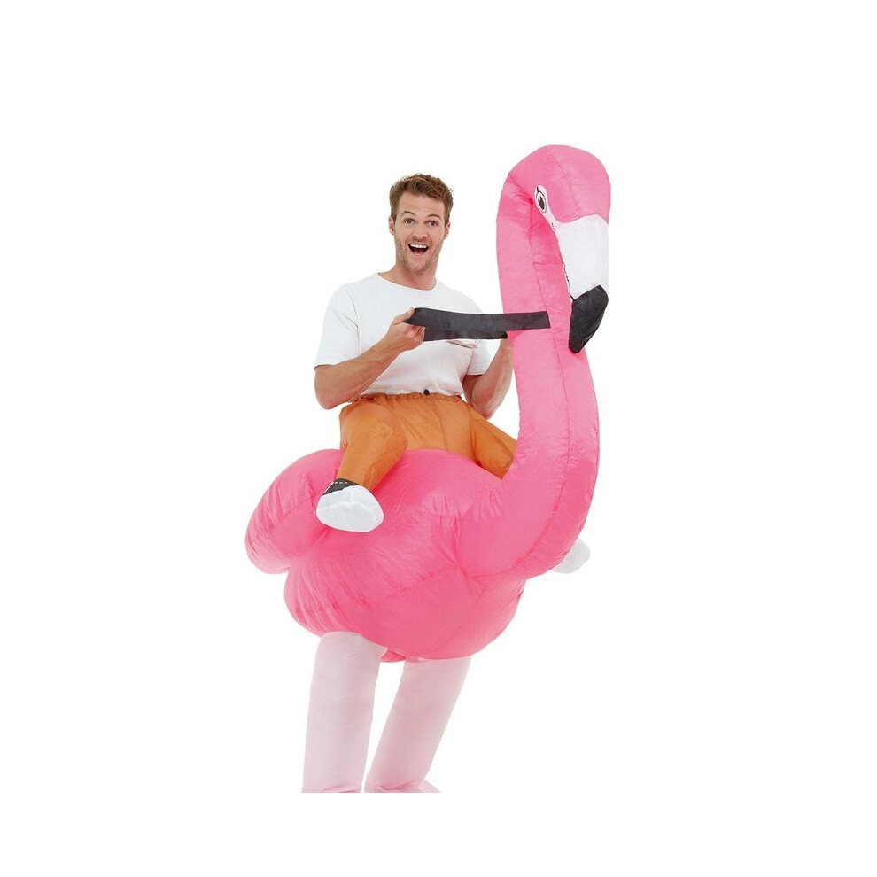 Smiffy's Mens Adults Inflatable Ride On Piggyback Flamingo Fancy Dress Costume One Size Pink