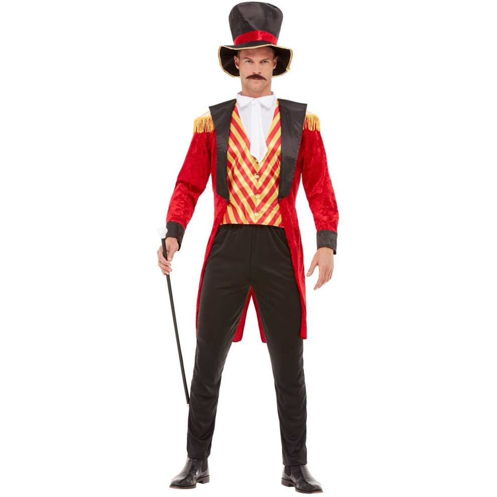 Mens Adults Circus Ringmaster Fancy Dress Costume Large