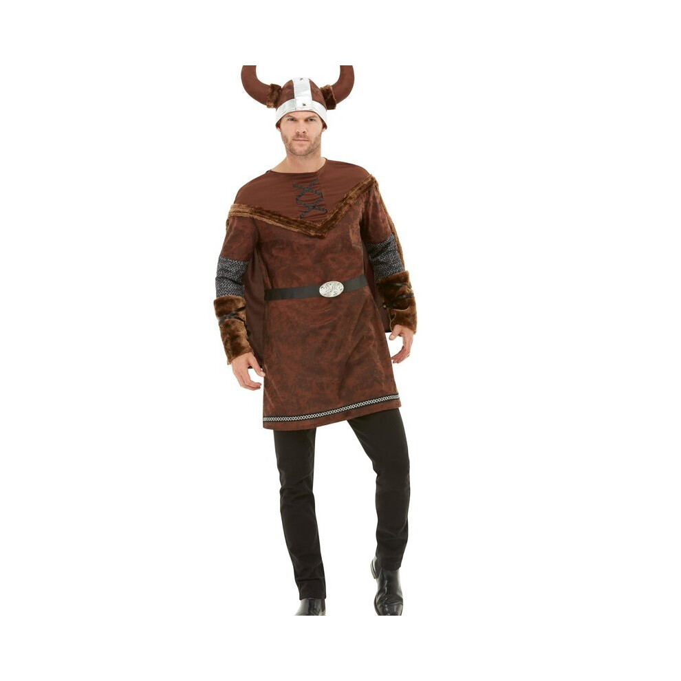 Smiffy's Mens Adults Viking Barbarian Fancy Dress Costume Extra Large Brown