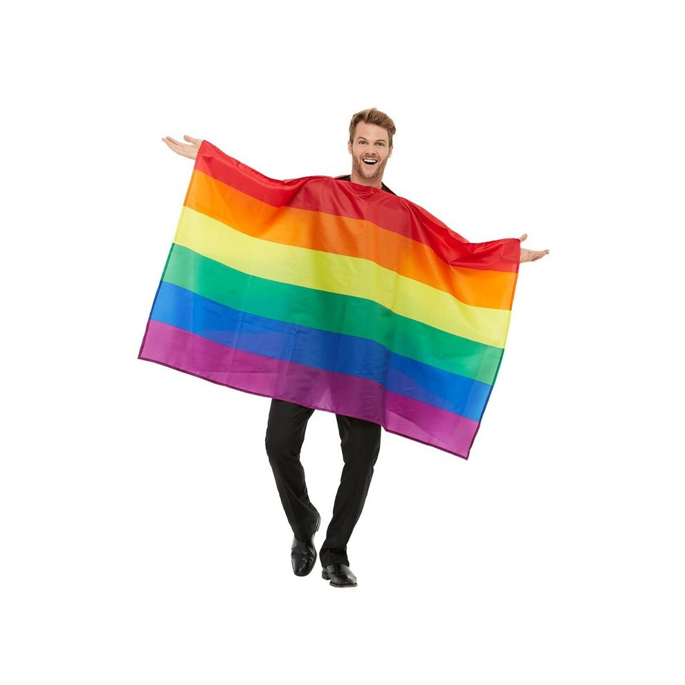 Smiffy's Mens Womens Adults Rainbow Flag Fancy Dress Costume Gay Pride One Size Multicoloured