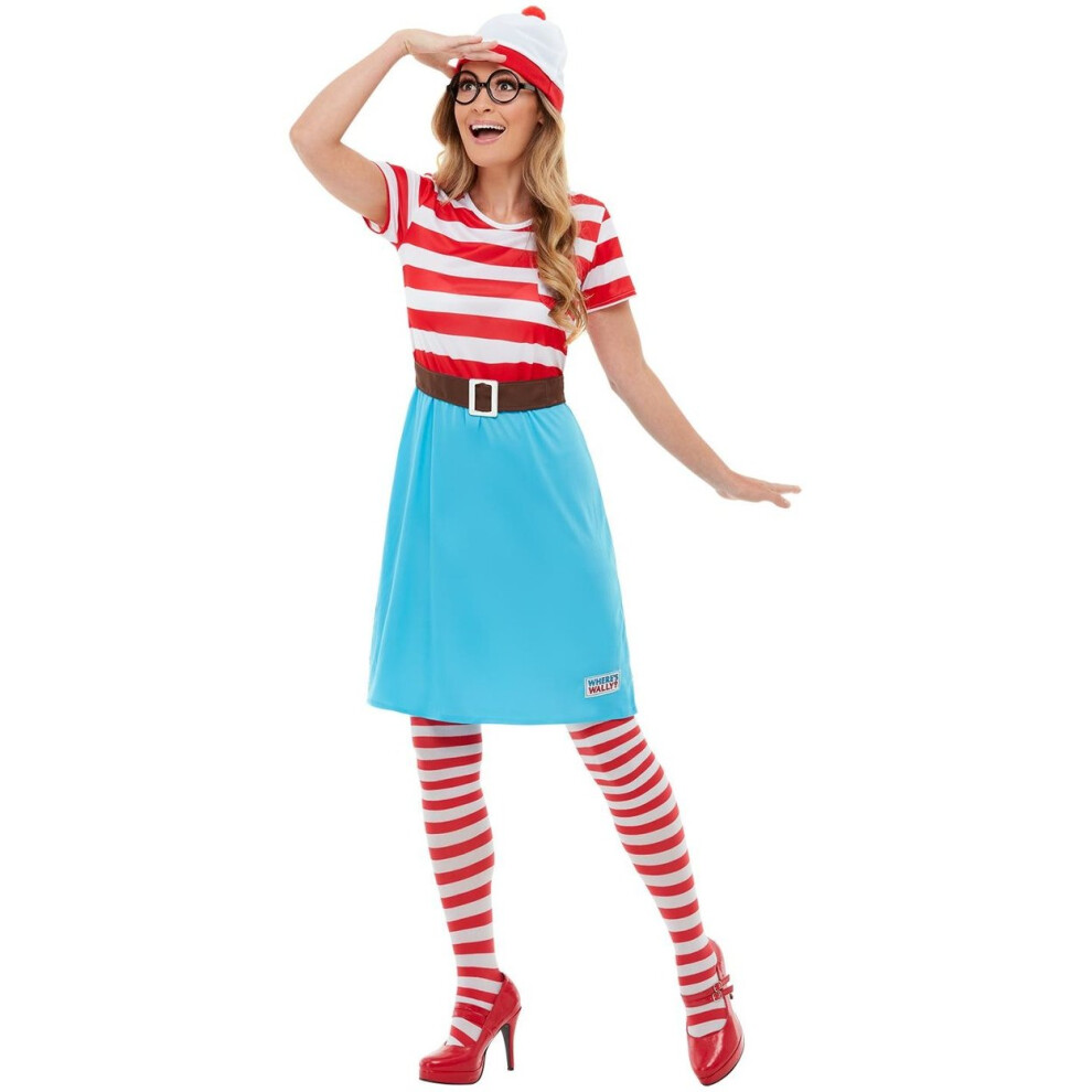 Smiffy's Womens Adults Where's Wally Wenda Official Licensed Fancy Dress Costume Size 8 - 10 Multicoloured