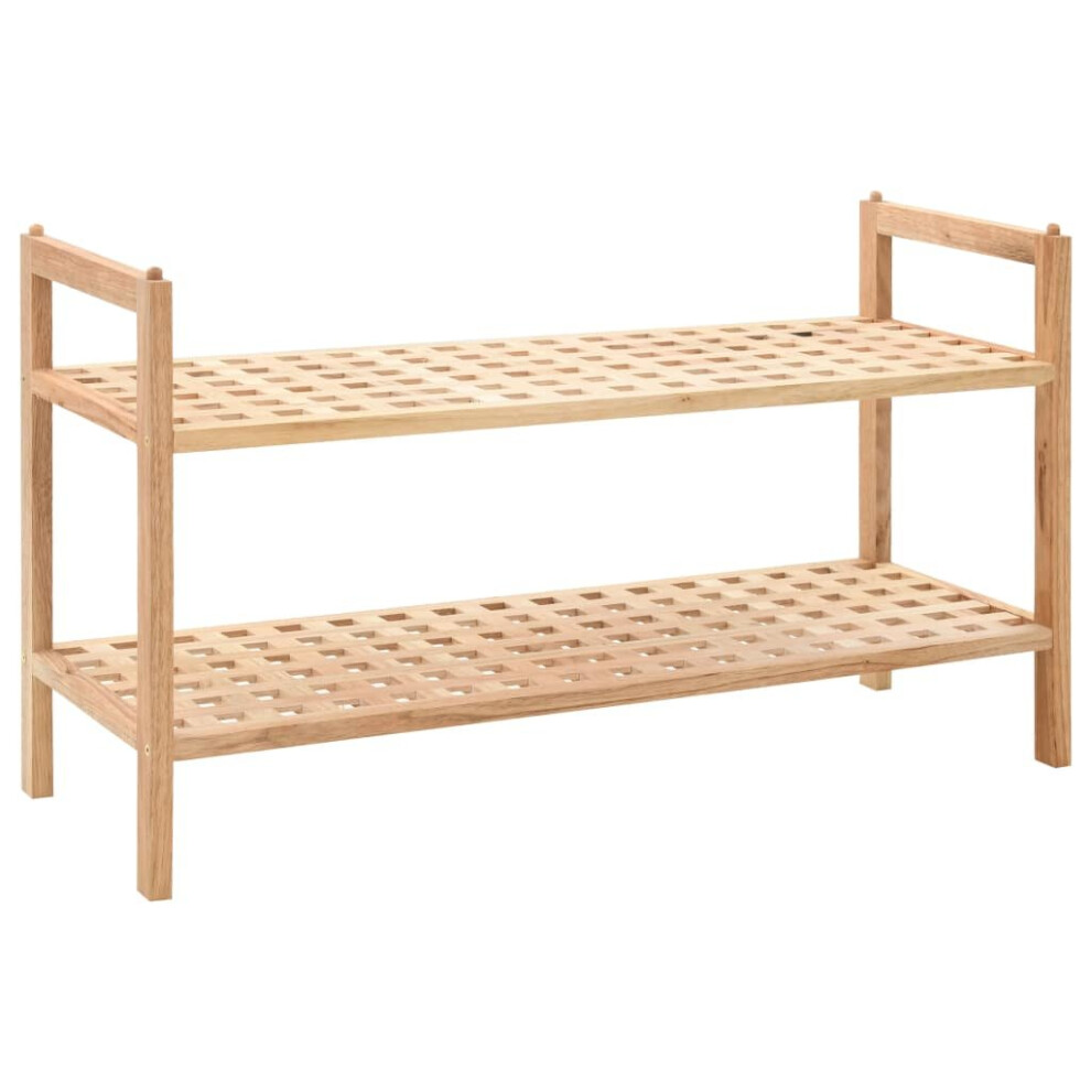 Vidaxl Solid Walnut Wood Shoe Rack 69X26x40cm Footwear Storage Unit Shelf Blue